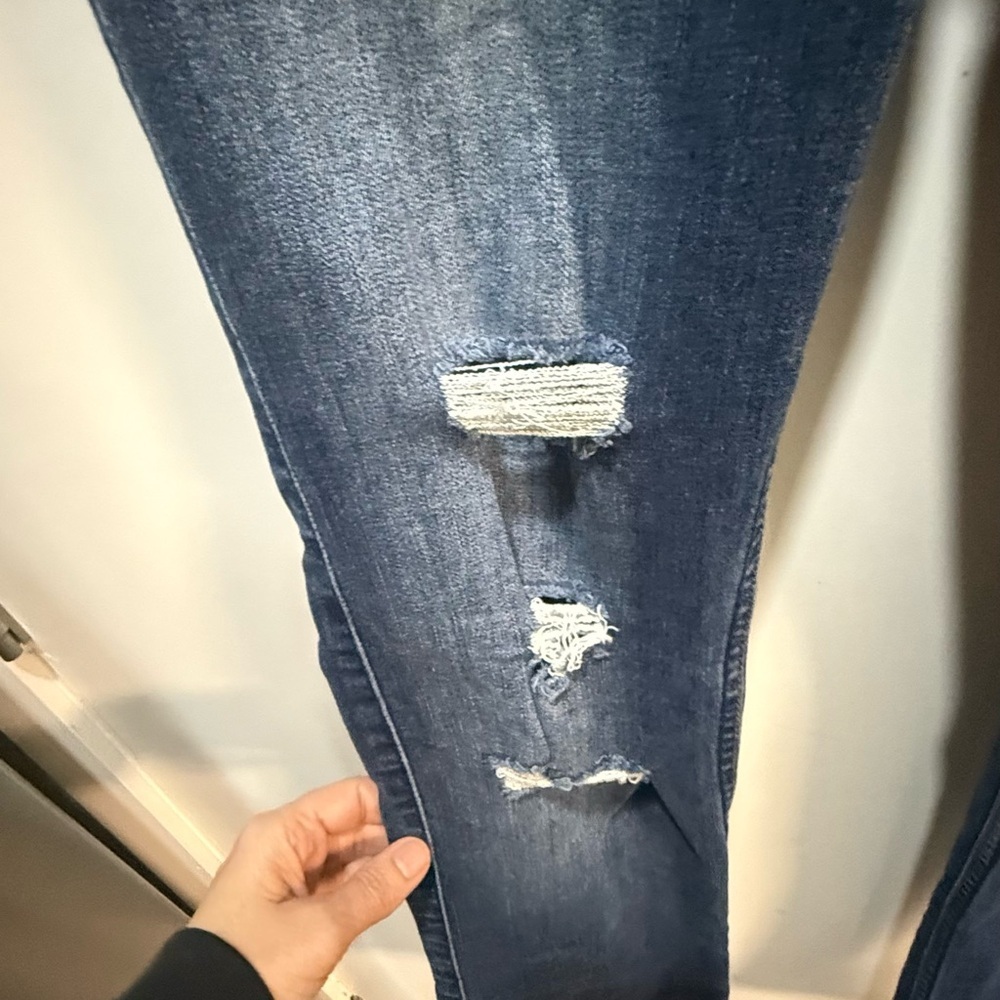 Hollister Dark Blue Distressed Flare Jeans - Picture 7 of 13